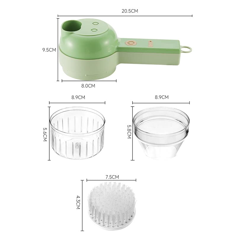 Electric Vegetable Cutter Set 4 in 1 Portable Rechargeable Wireless Food Processor D651