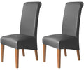 Waterproof PU Leather High Back Dining Chair Covers Set of 2 W797182