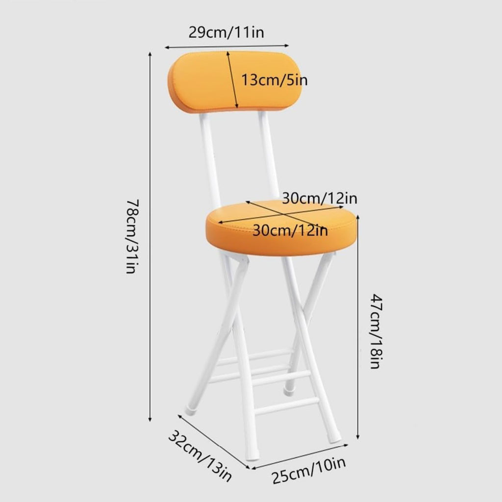Black Cushioned Folding Stool with Backrest E27522