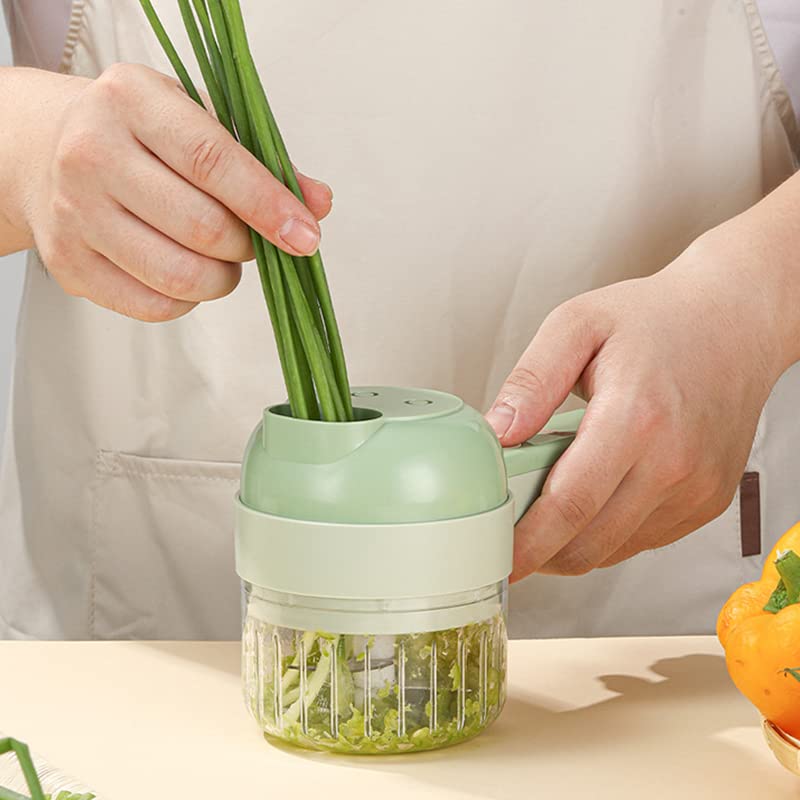 Electric Vegetable Cutter Set 4 in 1 Portable Rechargeable Wireless Food Processor D651