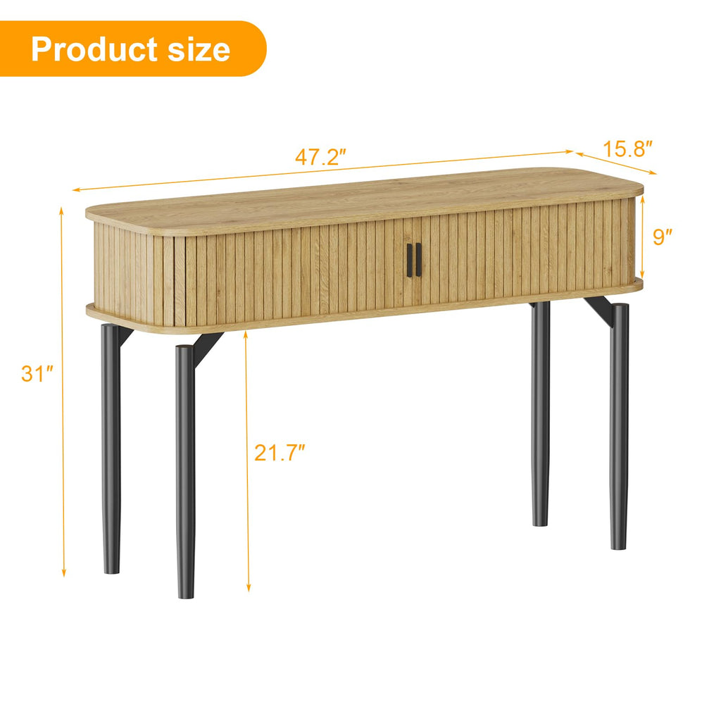 47 in Fluted Console Table with Storage W3723