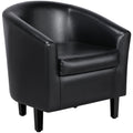 Black Faux Leather Barrel Accent Chairs D301916