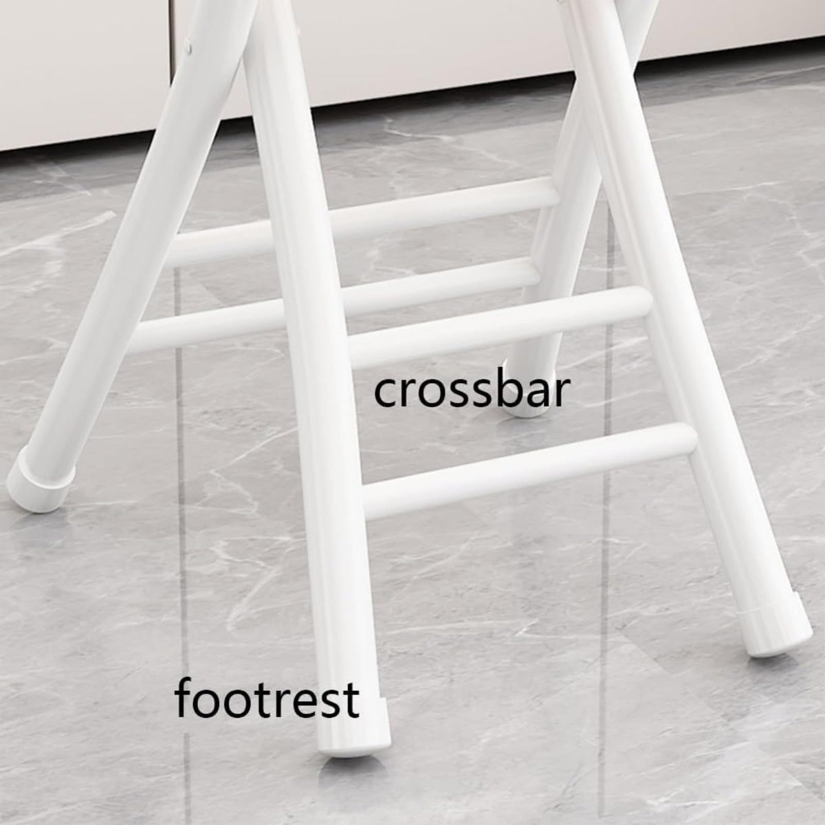 Black Cushioned Folding Stool with Backrest E27522