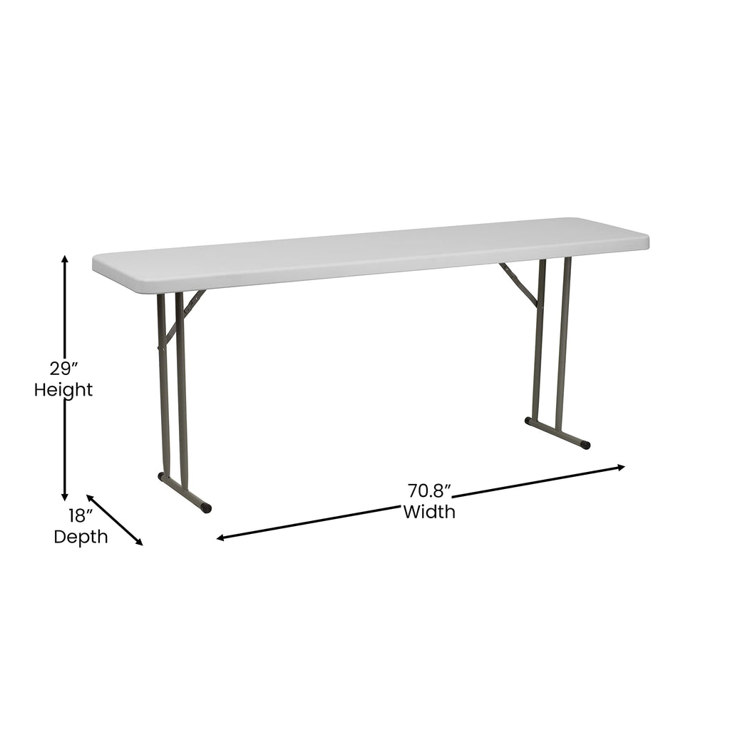 6-Foot White Plastic Folding Training Table N25567