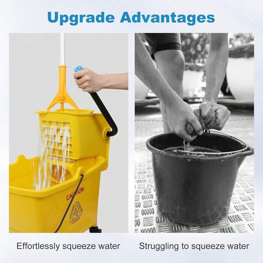 Commercial Mop Bucket with Drain and Wringer 35 Quart Yellow G54592