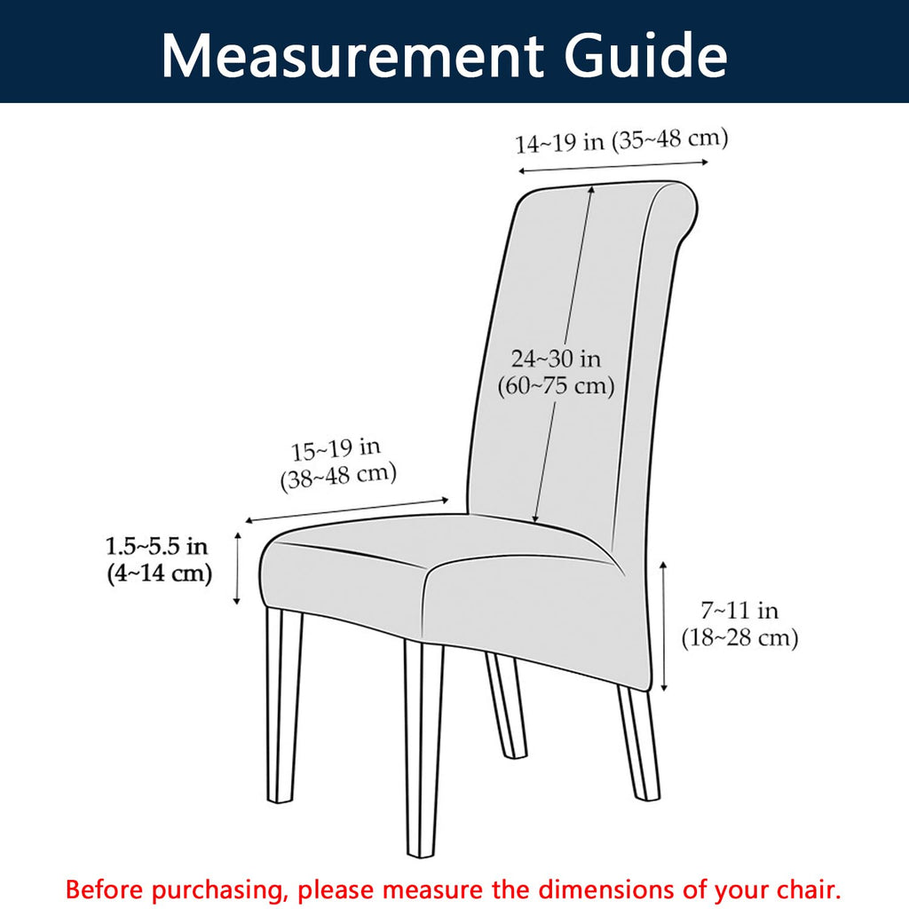 Waterproof PU Leather High Back Dining Chair Covers Set of 2 W797182