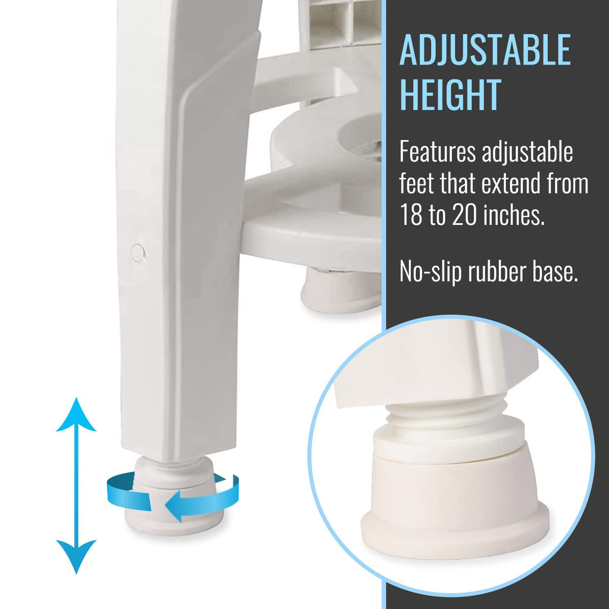 White Swivel Shower Stool Seat with Storage Shelf D582