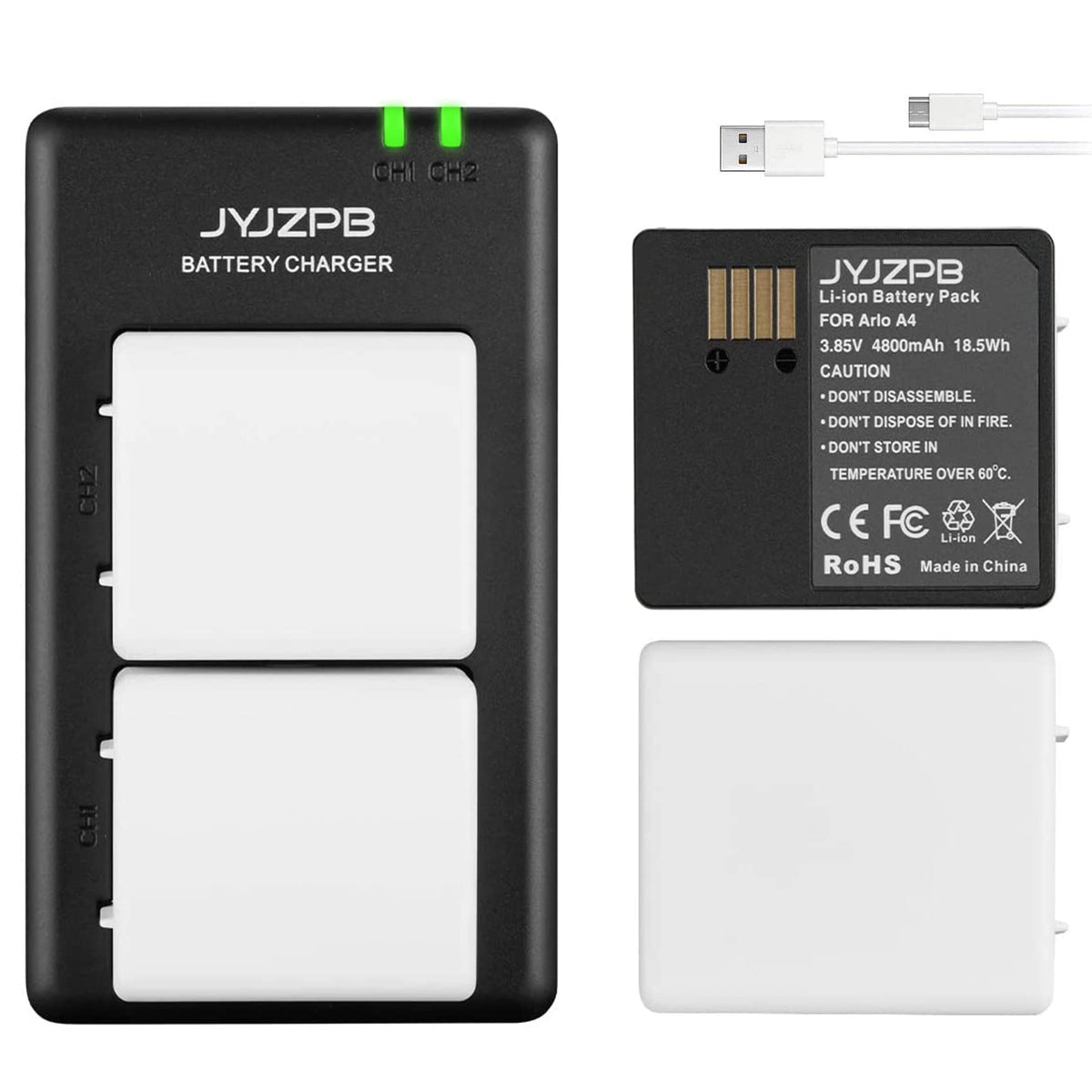 2 Pack 4800mAh Batteries with Dual Battery Charger C383