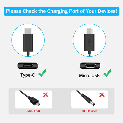 2A Power Adapter with USB Type-C and Micro USB Cables H4572