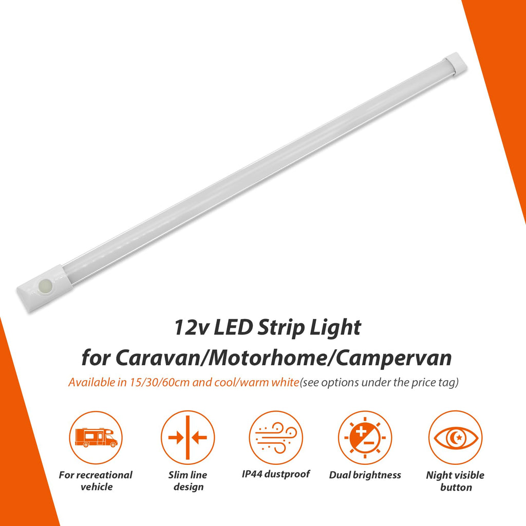 12volt DC LED Under Cabinet Strip Light, Warm White, with Switch, 23.6 inch C3815