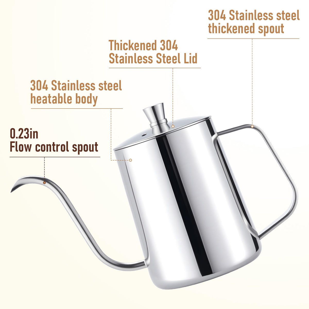 20 oz Stainless Steel Pour Over Kettle I850