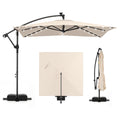 8x8 FT Solar Square Offset Cantilever Umbrella with Base O773275