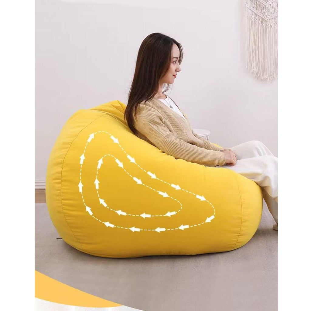 Yellow Large Bean Bag Chair Cover N293