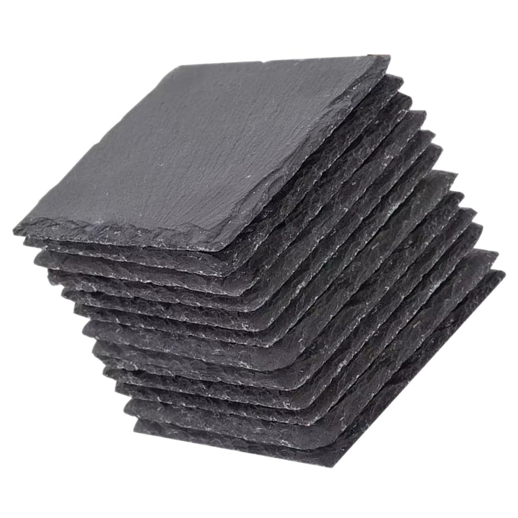 12pcs Natural Stone Coasters Non-Slip Drink Set J3479