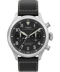 41 mm Quartz Watch Brown Leather Strap Black Dial Stainless Steel Case V662863