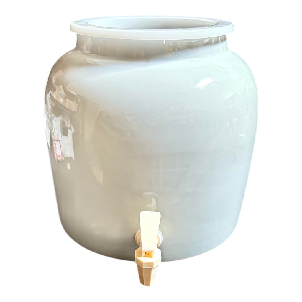 Porcelain Ceramic Water Dispenser with Faucet, Fits 3 to 5 Gallon Jugs, White L406