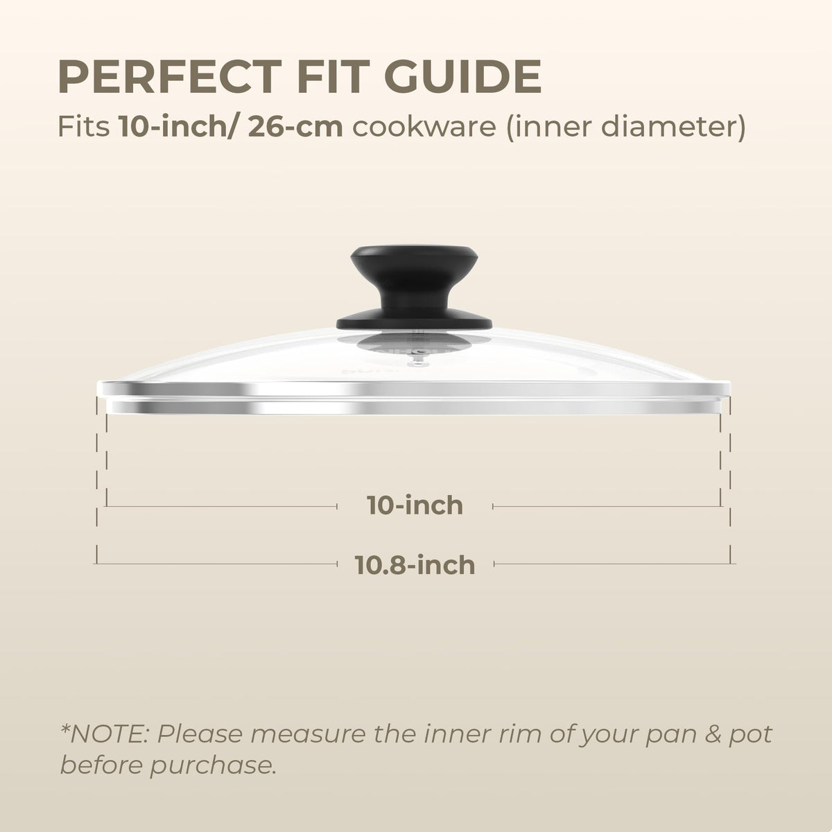10 Inch Tempered Glass Pan Lid J384