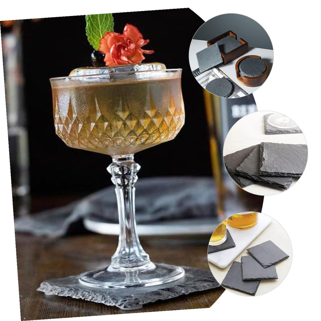 12pcs Natural Stone Coasters Non-Slip Drink Set J3479
