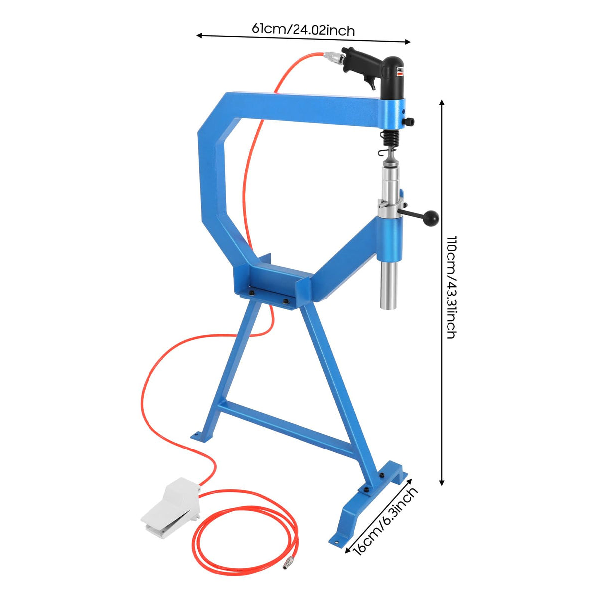 Pneumatic Planishing Hammer with Steel Frame Stand and Foot Pedal V8563