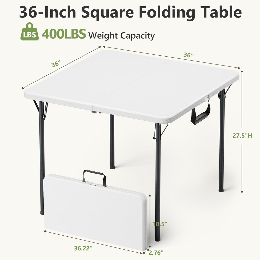 36 Inch Square Folding Card Table with Carrying Handle X4731