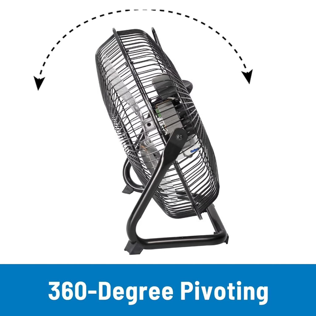 8 Inch 3-Speed High Velocity Metal Floor Fan J4337