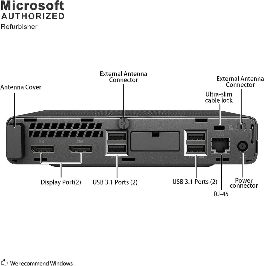 Mini Business PC, Intel Hexa-Core i5-9500T, 16GB DDR4 RAM, 256GB NVMe SSD U71149