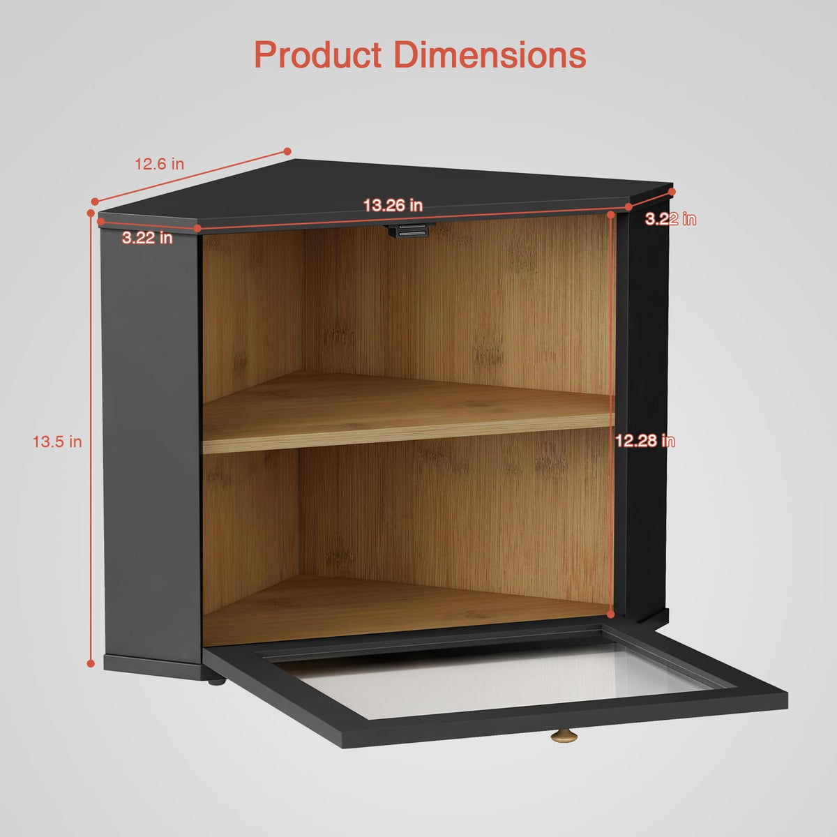 2 Tier Black Corner Bread Box G803
