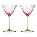 Pink Tulip Flower Cocktail Glasses 2 Set E166771