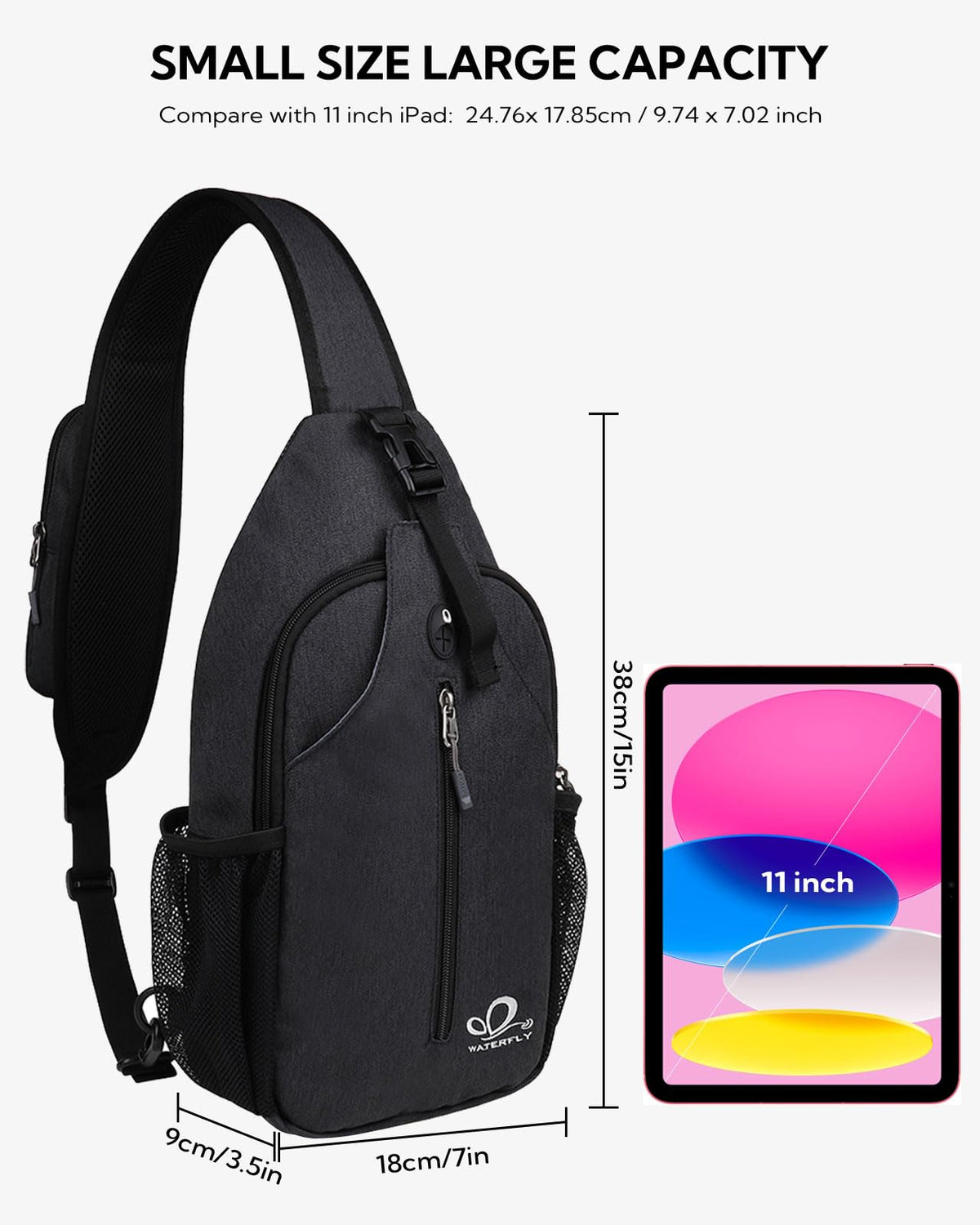 Black Crossbody Sling Bag R9142