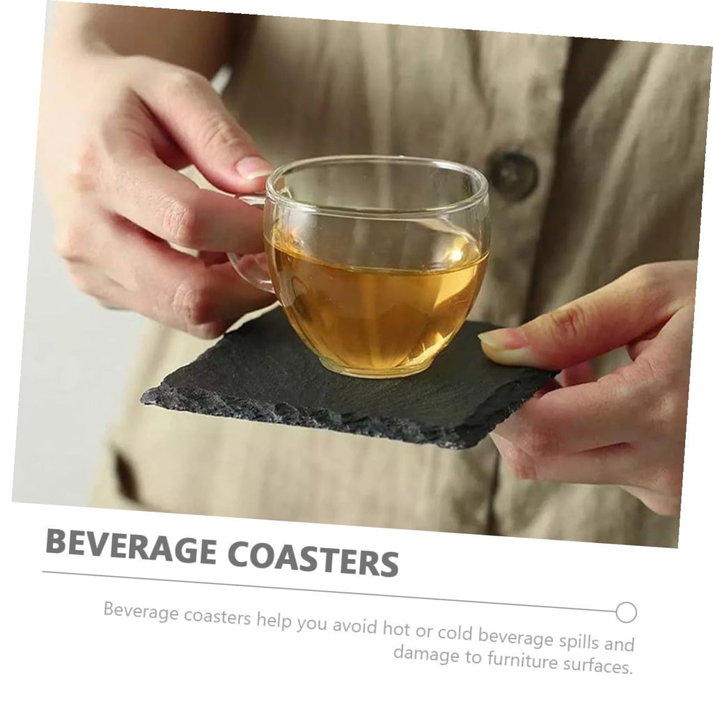 12pcs Natural Stone Coasters Non-Slip Drink Set J3479