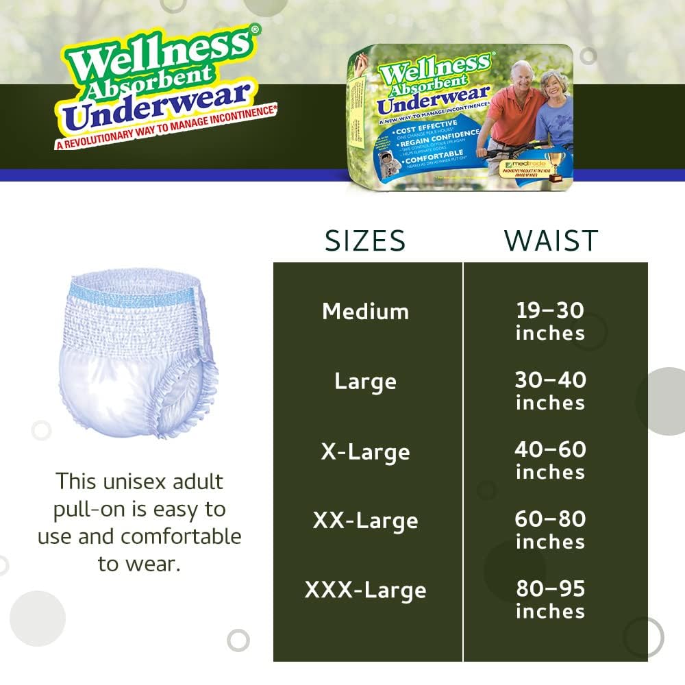Absorbent Underwear Size X-Large 12 Count E27237