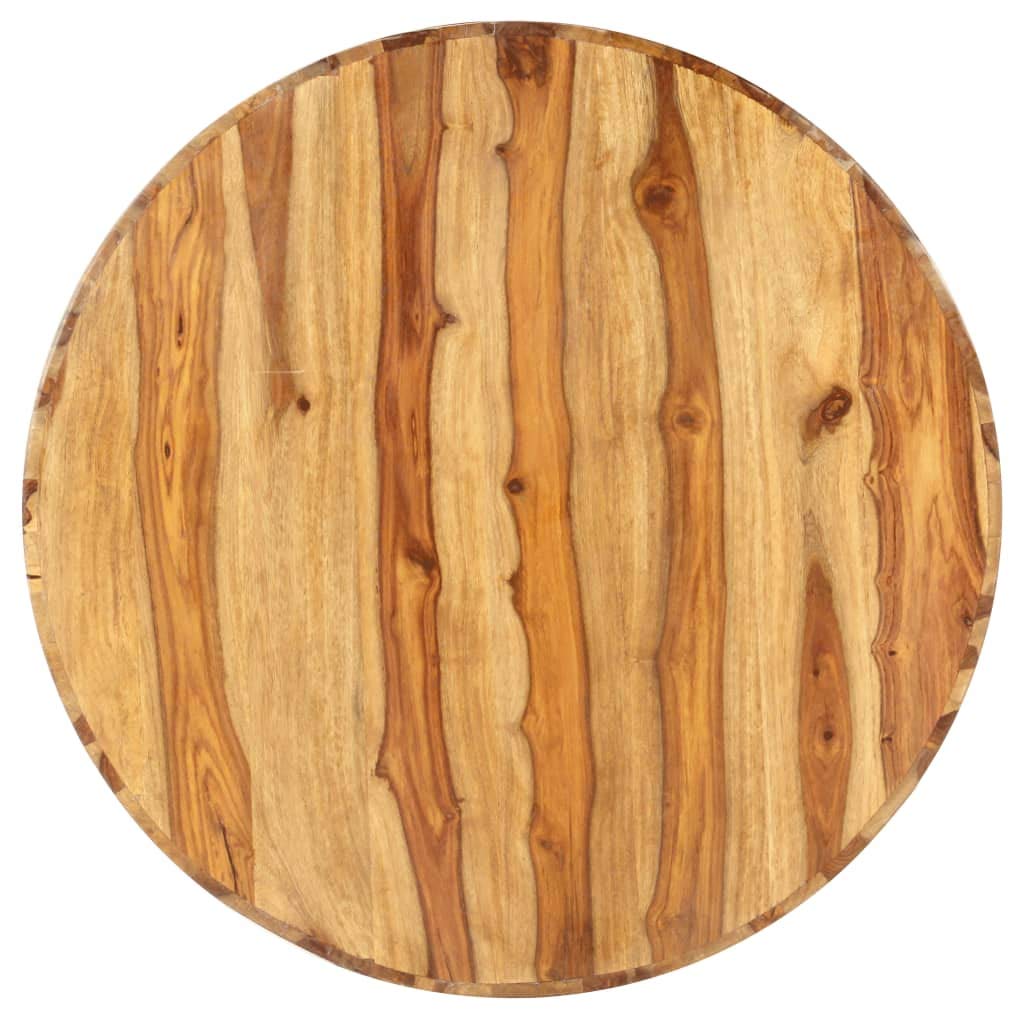 Sheesham Wood Round Coffee Table with Storage Shelf R600