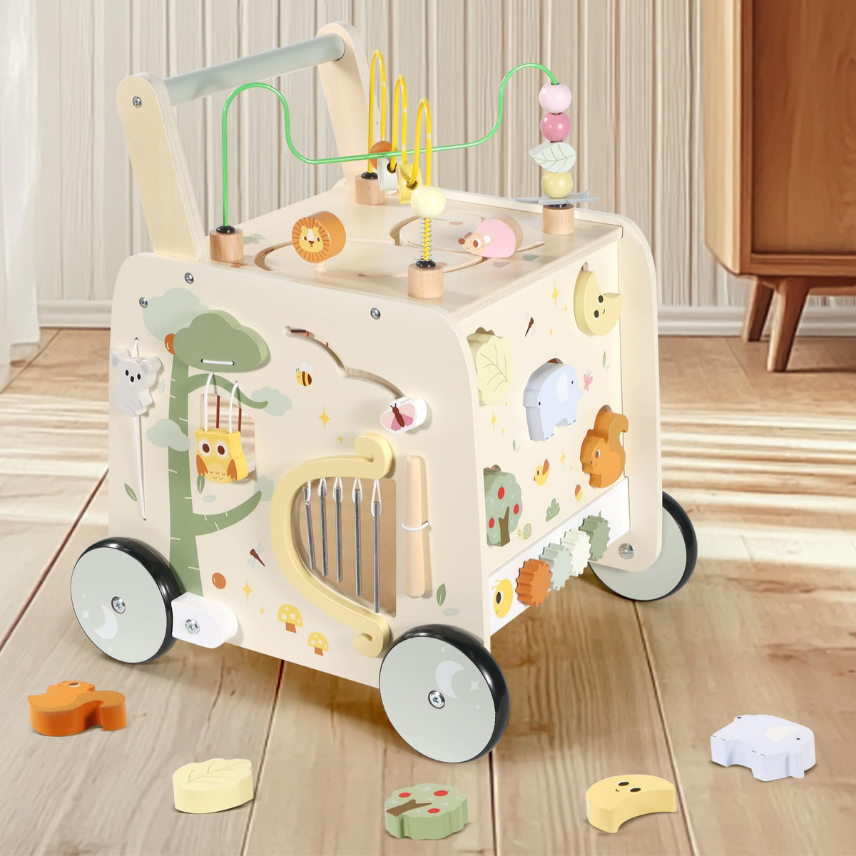 Wooden Activity Cube Push Walker J80179