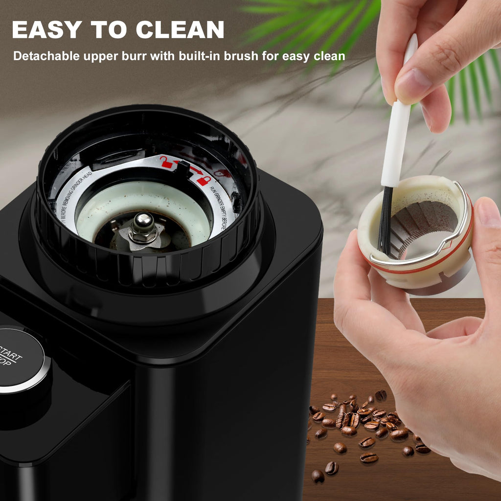 Black Electric Conical Burr Coffee Grinder U48784