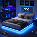 Full Size Floating Bed Frame with LED Lights M199