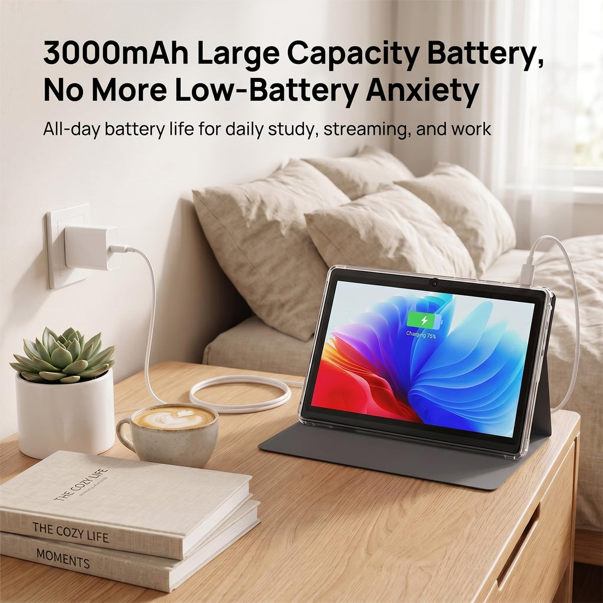 7 Inch Android Tablet with Protective Case, 8GB RAM 32GB ROM, Black W44984