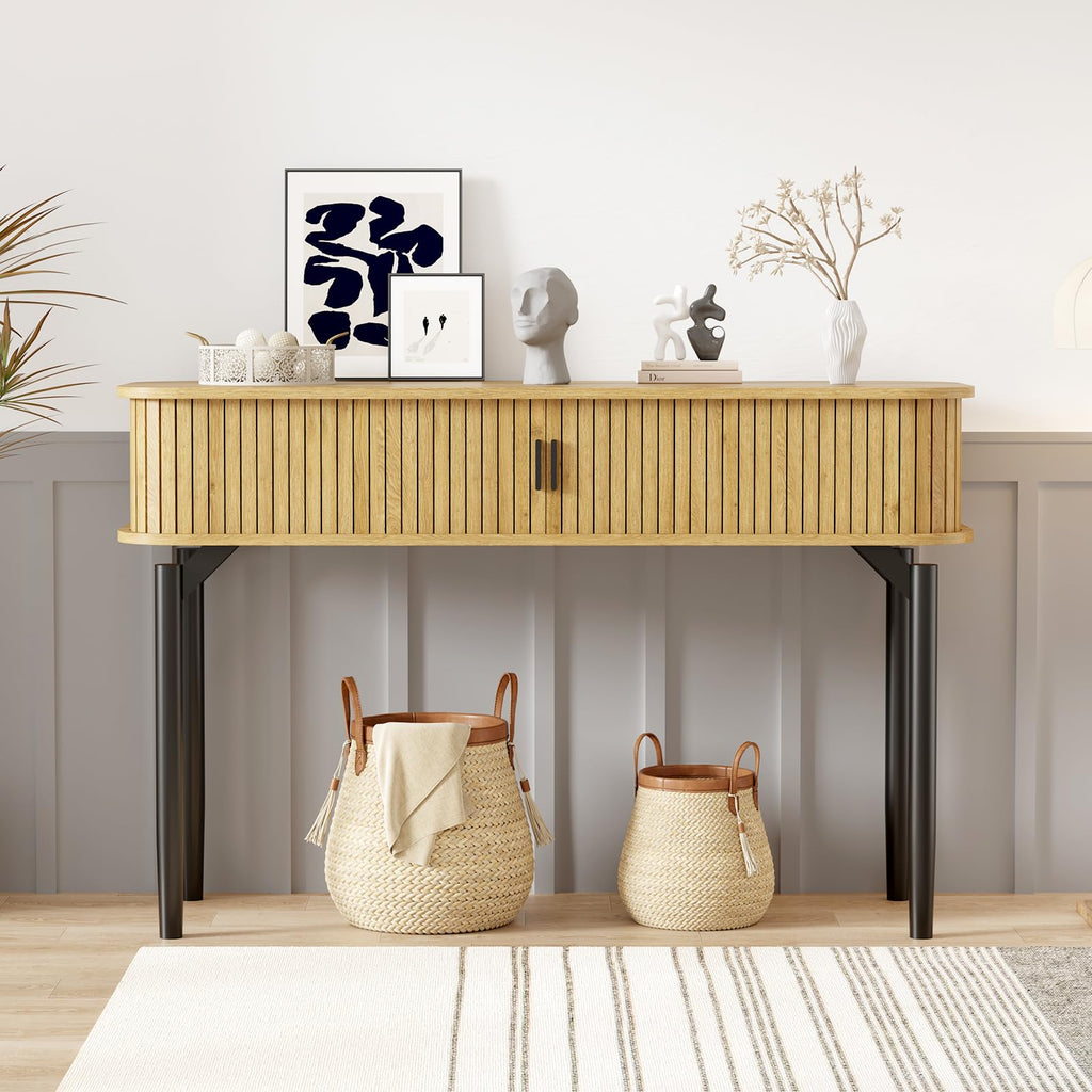 47 in Fluted Console Table with Storage W3723