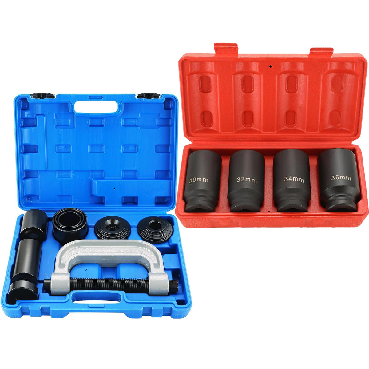 Heavy Duty Ball Joint Press and U Joint Removal Tool Kit & 1/2-Inch Drive Impact Socket Set A162