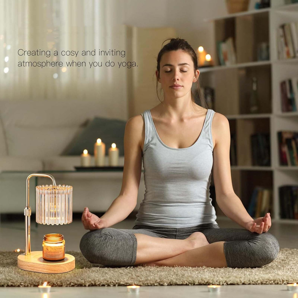 Candle Warmer Lamp with Timer, 2 Bulbs Height Adjustable Dimmable D4533