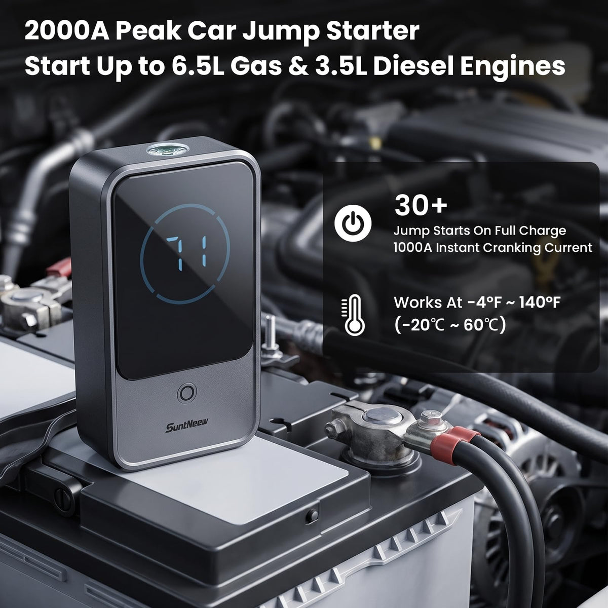 10000mAh 2000A 12V Jump Starter with LCD Display Y470851