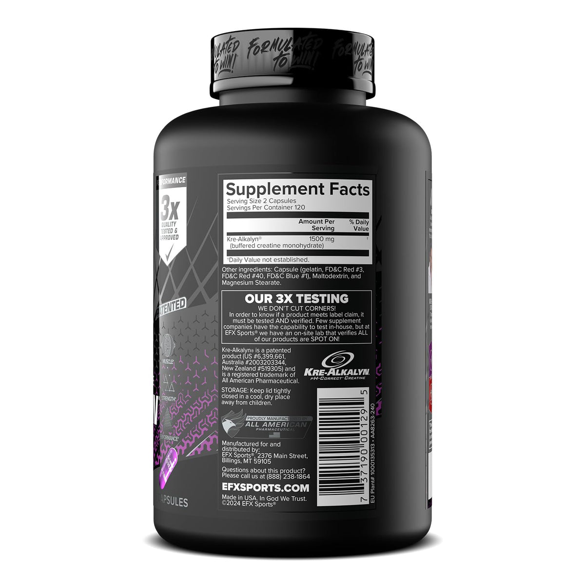 Creatine Monohydrate Pill Supplement 240 Capsules U3796