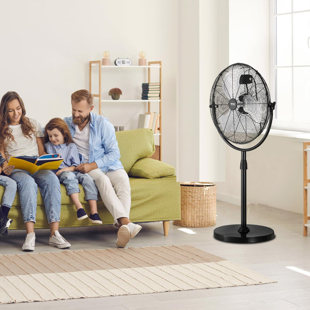 20 Inch 3 Speed Adjustable Height Pedestal Fan B15604