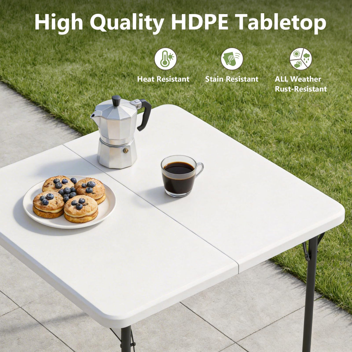 36 Inch Square Folding Card Table with Carrying Handle X4731