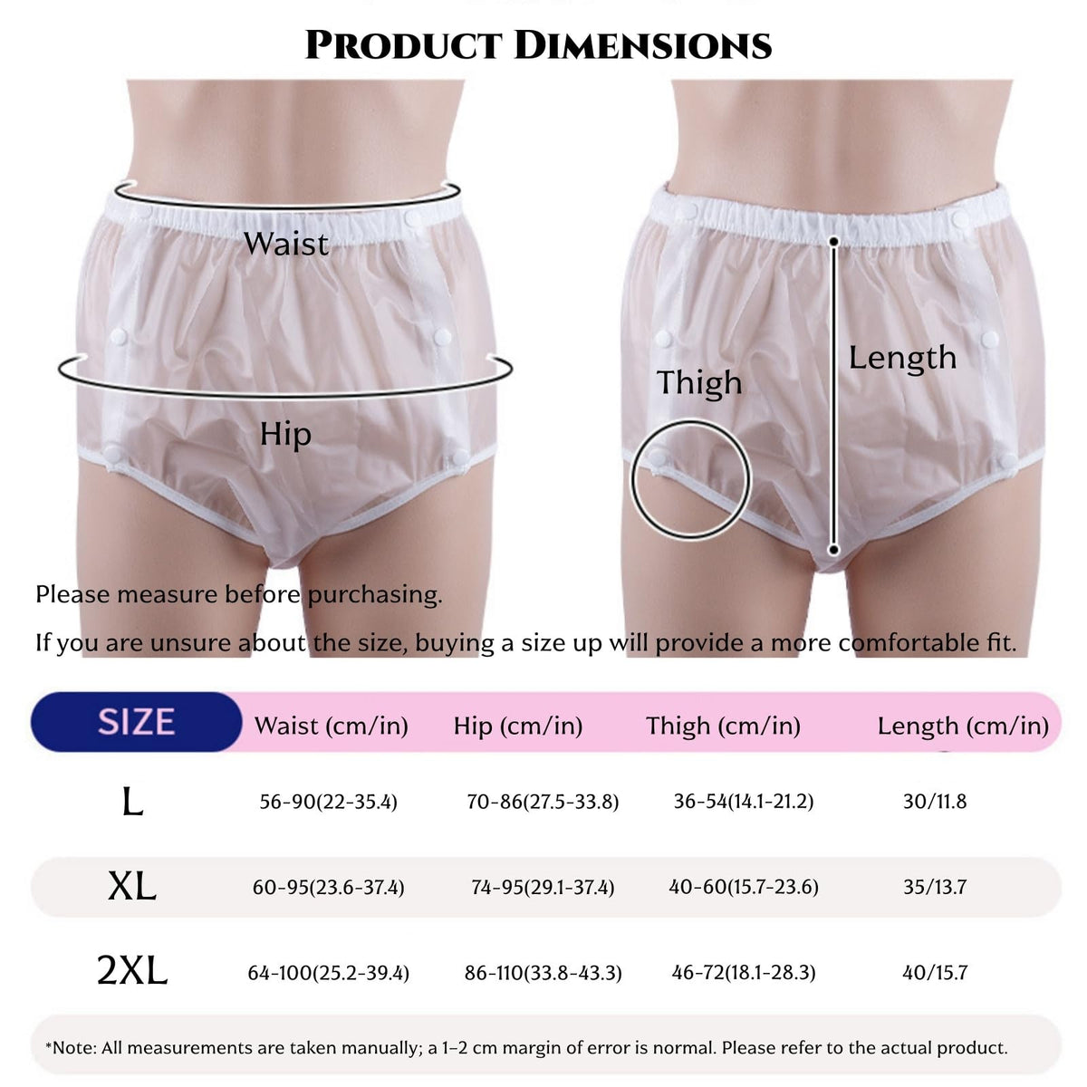 TPU Snap-on Washable Reusable Incontinence Pants V344