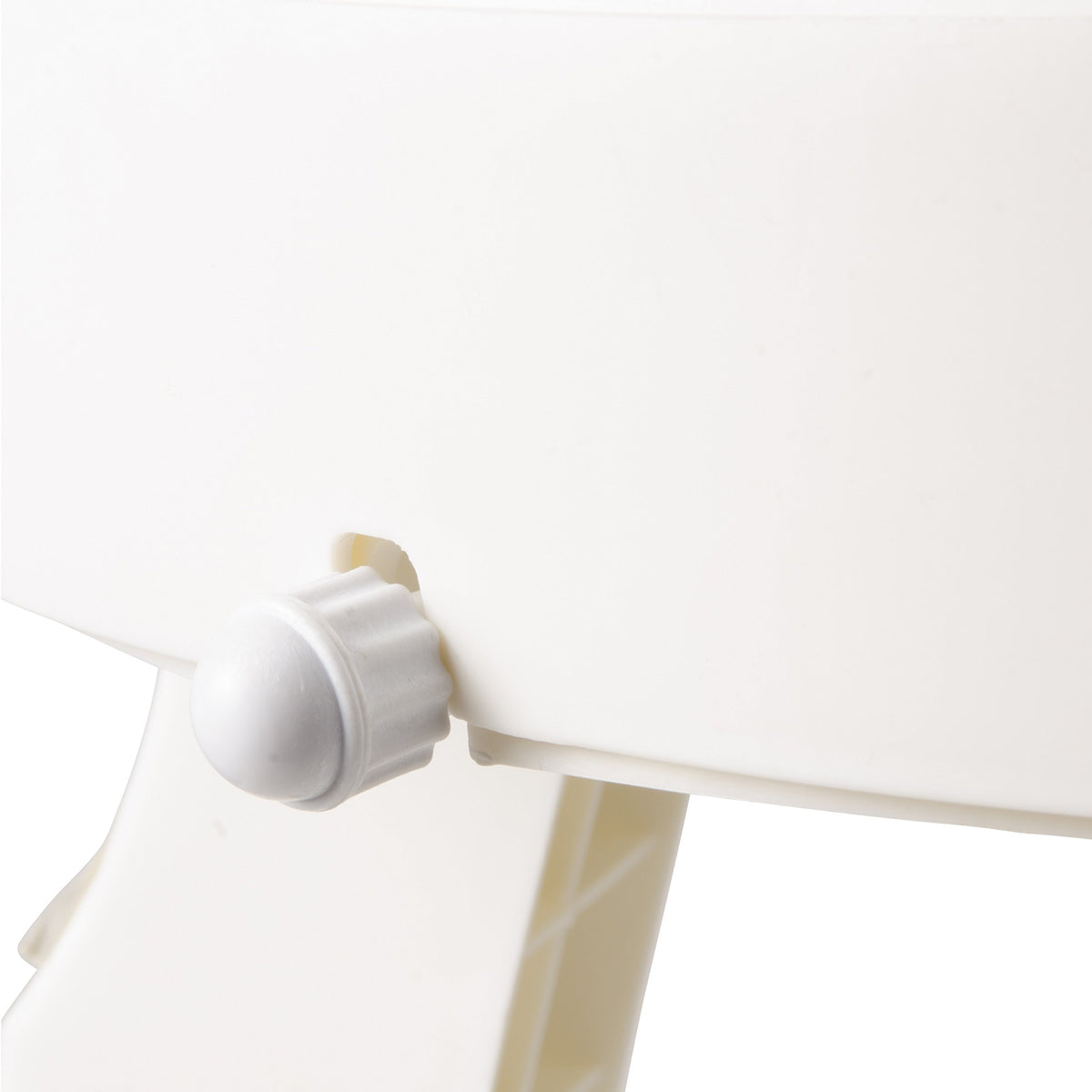 White Swivel Shower Stool Seat with Storage Shelf D582