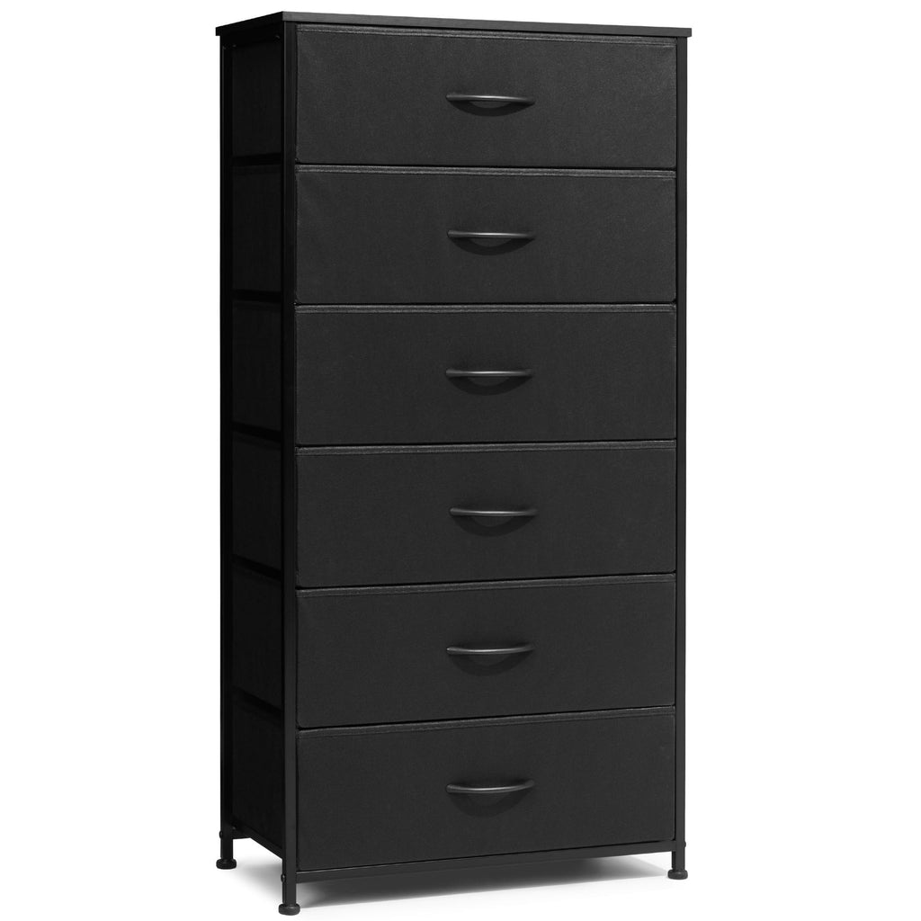 Black 6-Drawer Fabric Dresser S8803