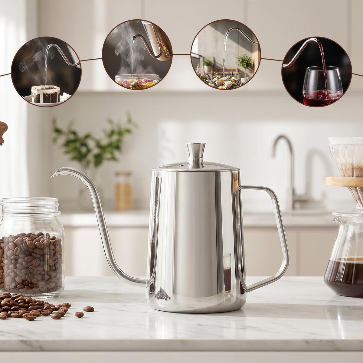 20 oz Stainless Steel Pour Over Kettle I850