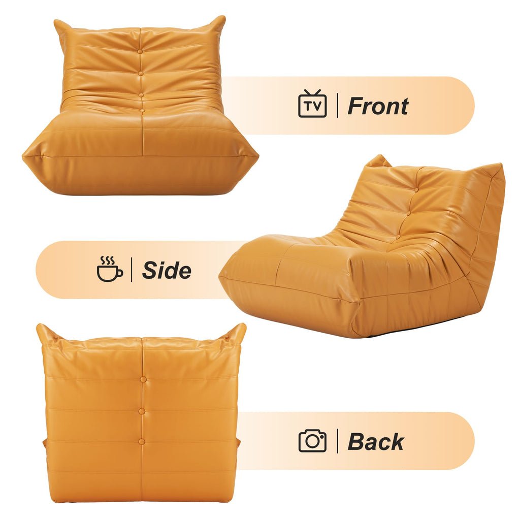 Leather Memory Foam Bean Bag Chair N33899