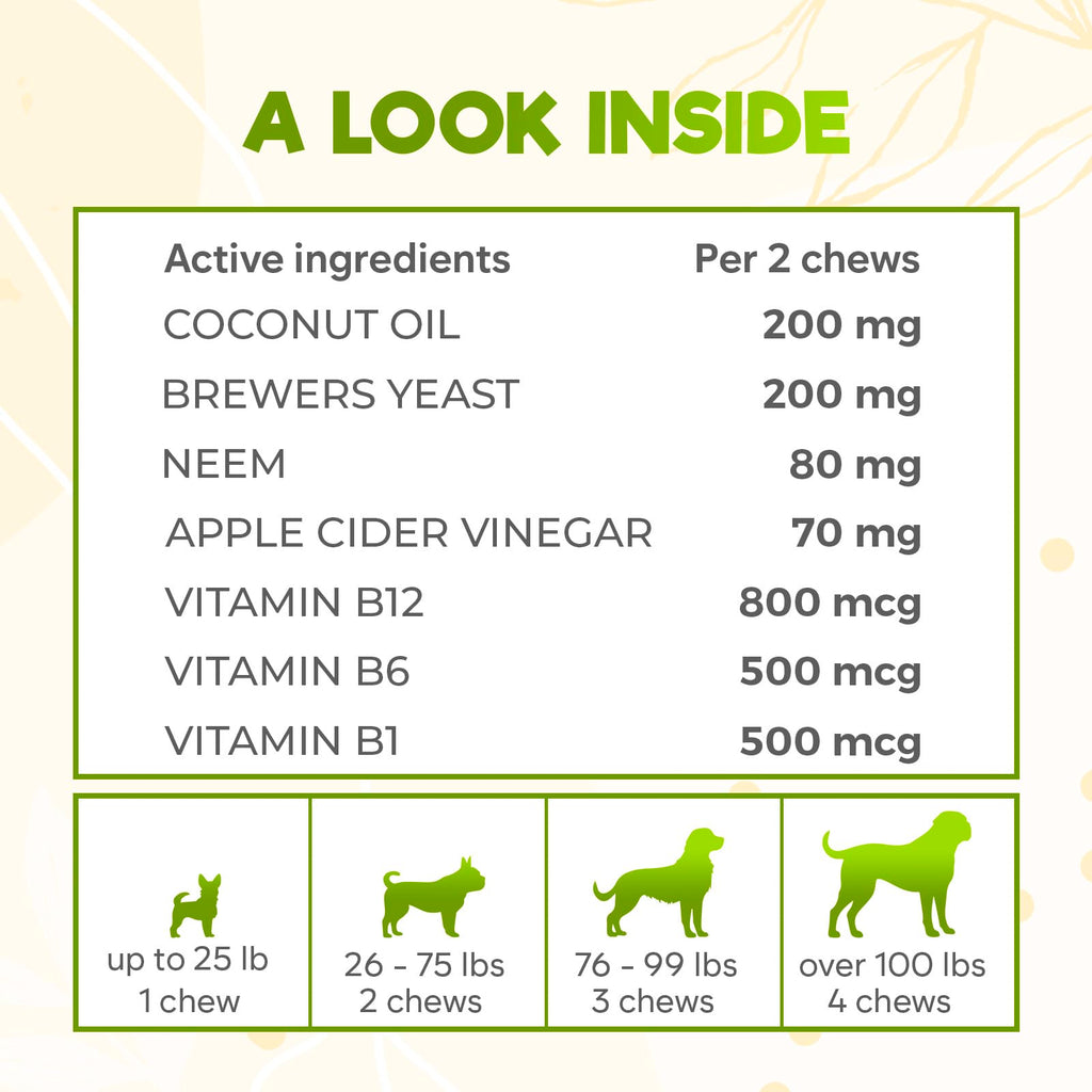 Chicken Flavour Flea and Tick Dog Chews 150 Count U418