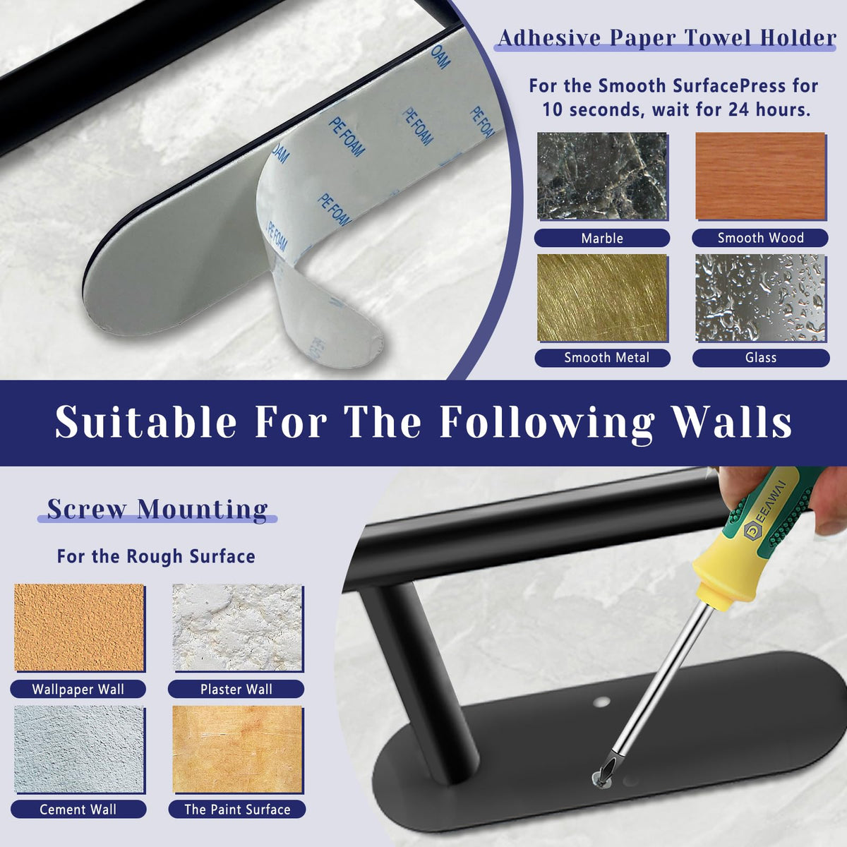 Self Adhesive Paper Towel Holder Y1628